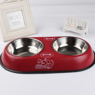 Stainless Steel Double Non-Slip Dog Bowl