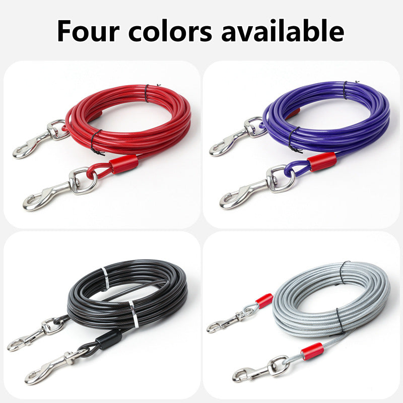 Double Hook Wire Rope Dog Leash