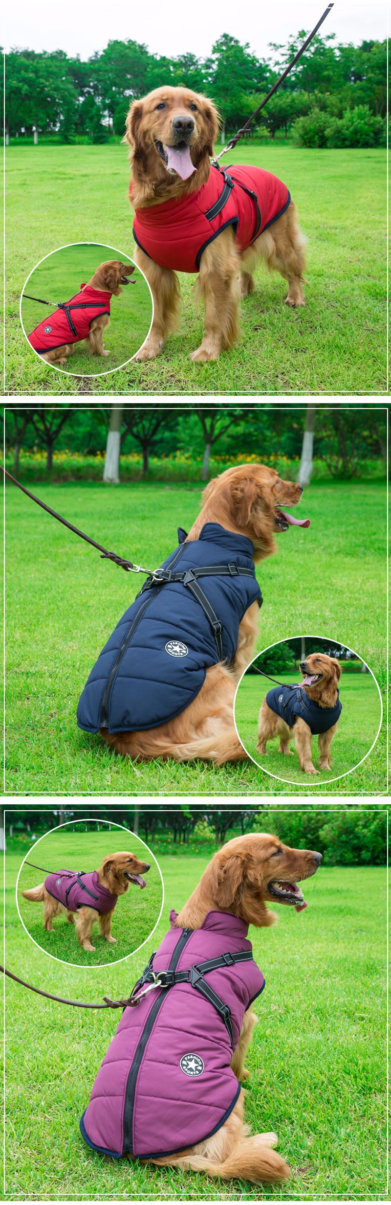 Reflective Waterproof Large Dog Coat