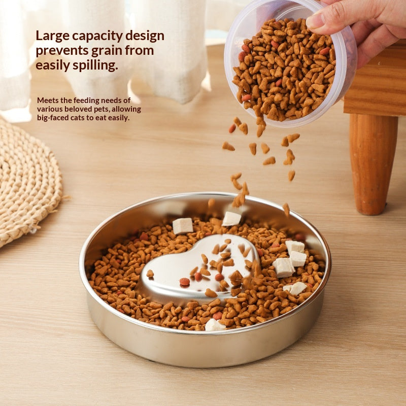 Thick Stainless Steel Heart Slow-Feeding Bowl