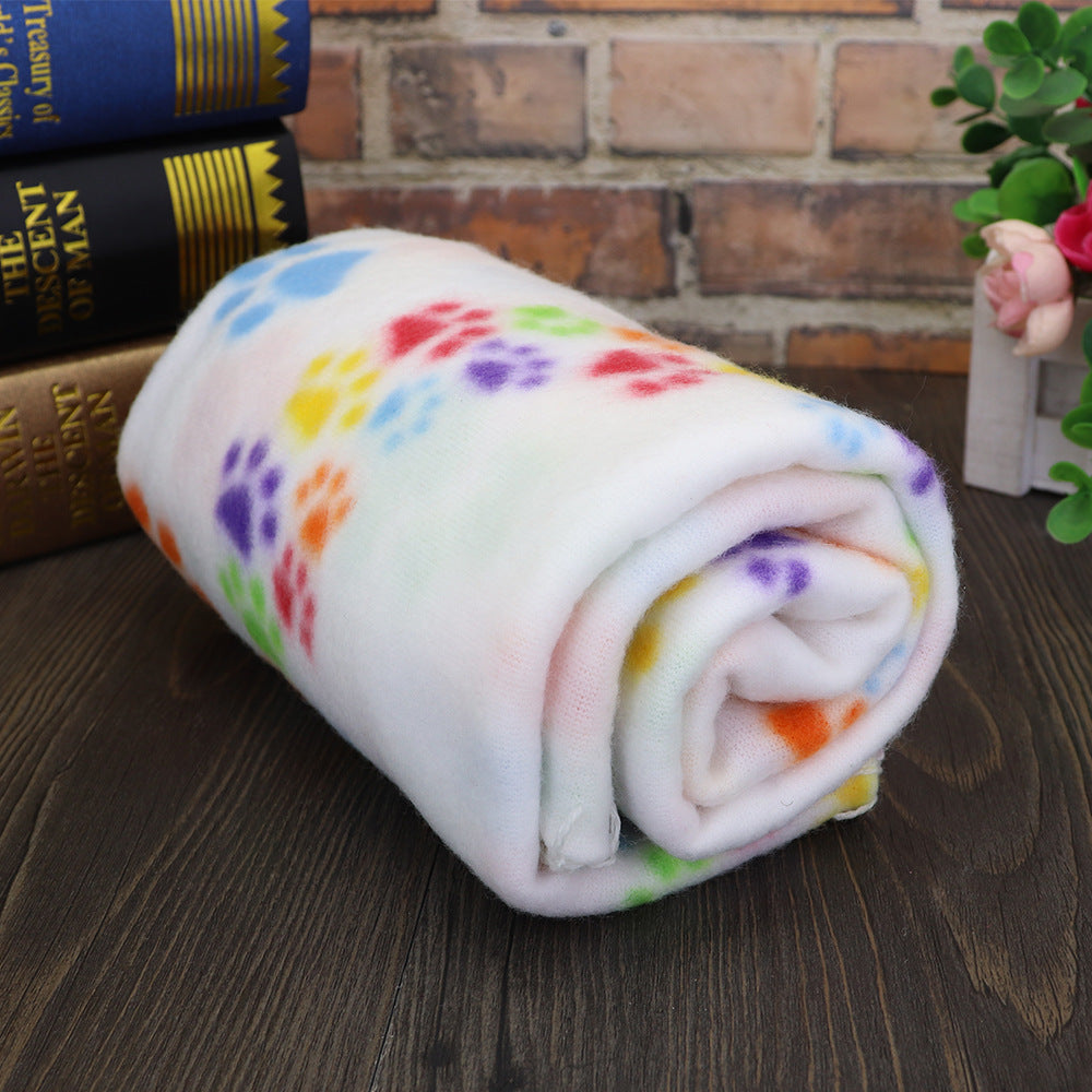 Soft Paw Print Pet Blanket
