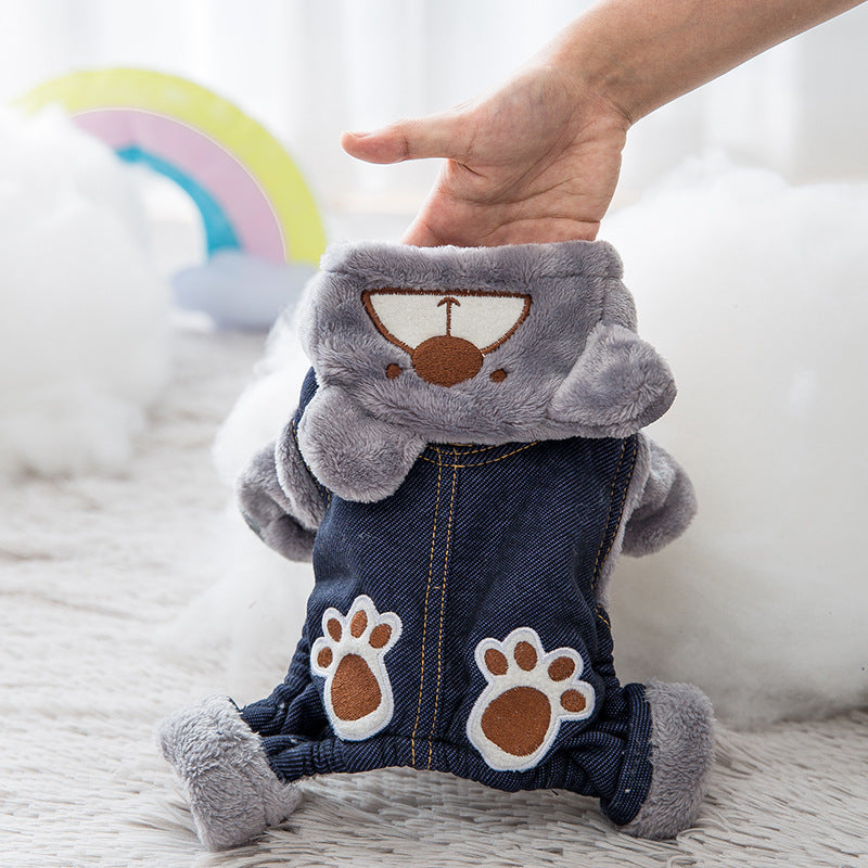 Fun Paw Print Bear Pet Clothes