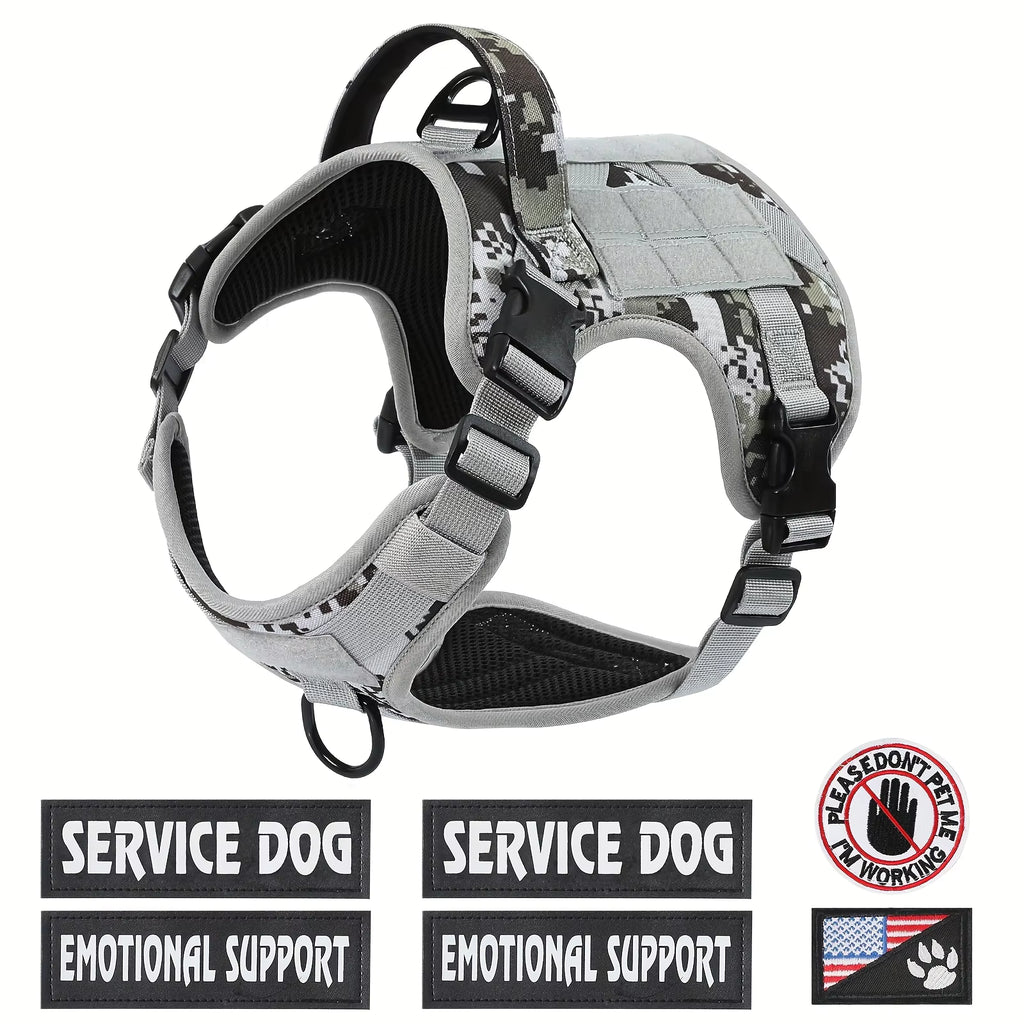 Adjustable Reflective Tactical Service Dog Harness
