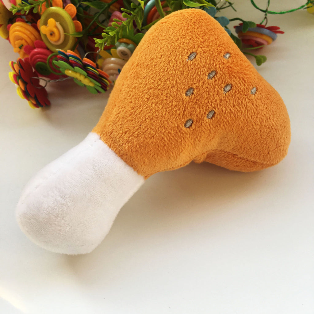 Plush Double Bone Chicken Leg Molars Sounding Toy
