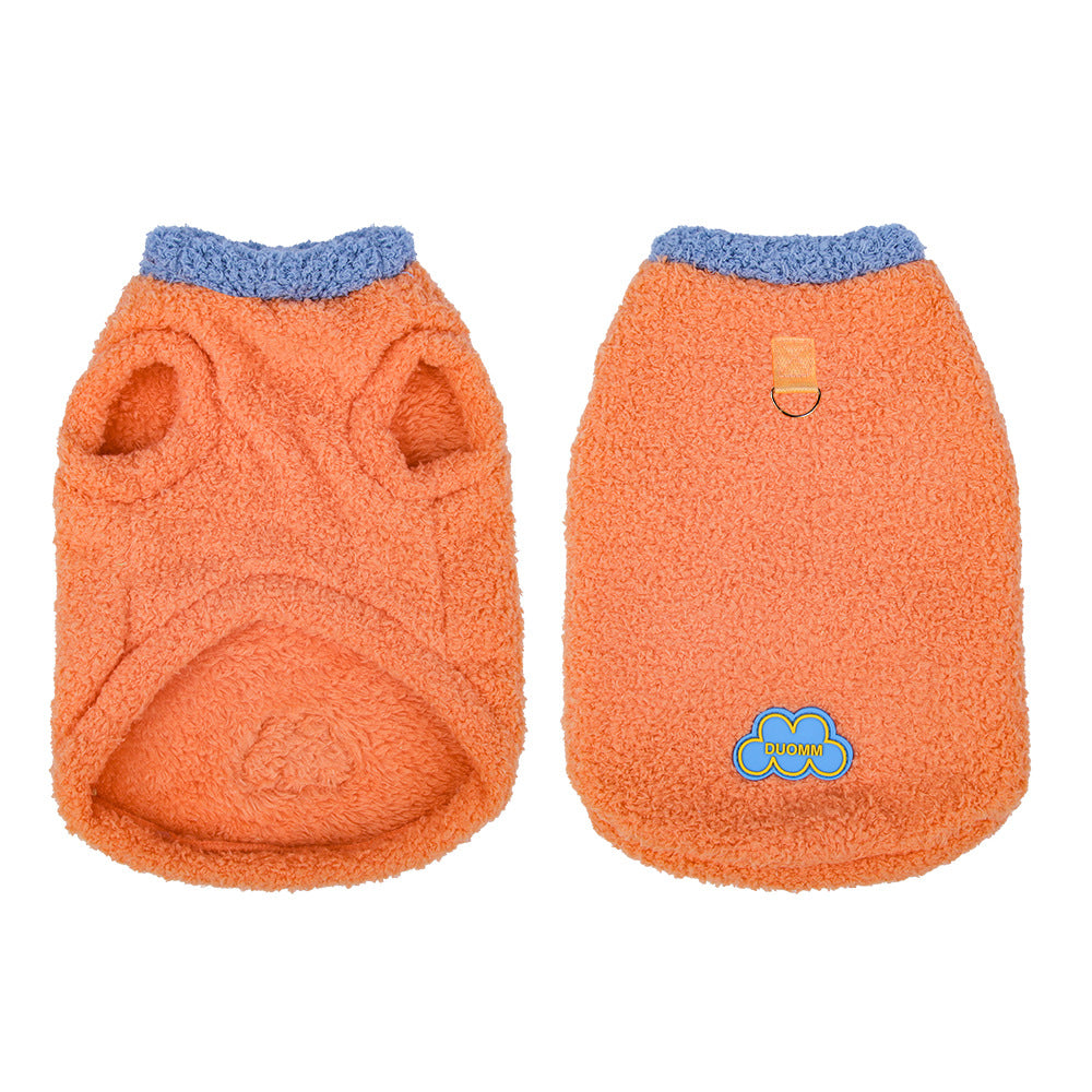 Cloud Down Pet Clothes Fleece-Lined Vest For Autumn And Winter