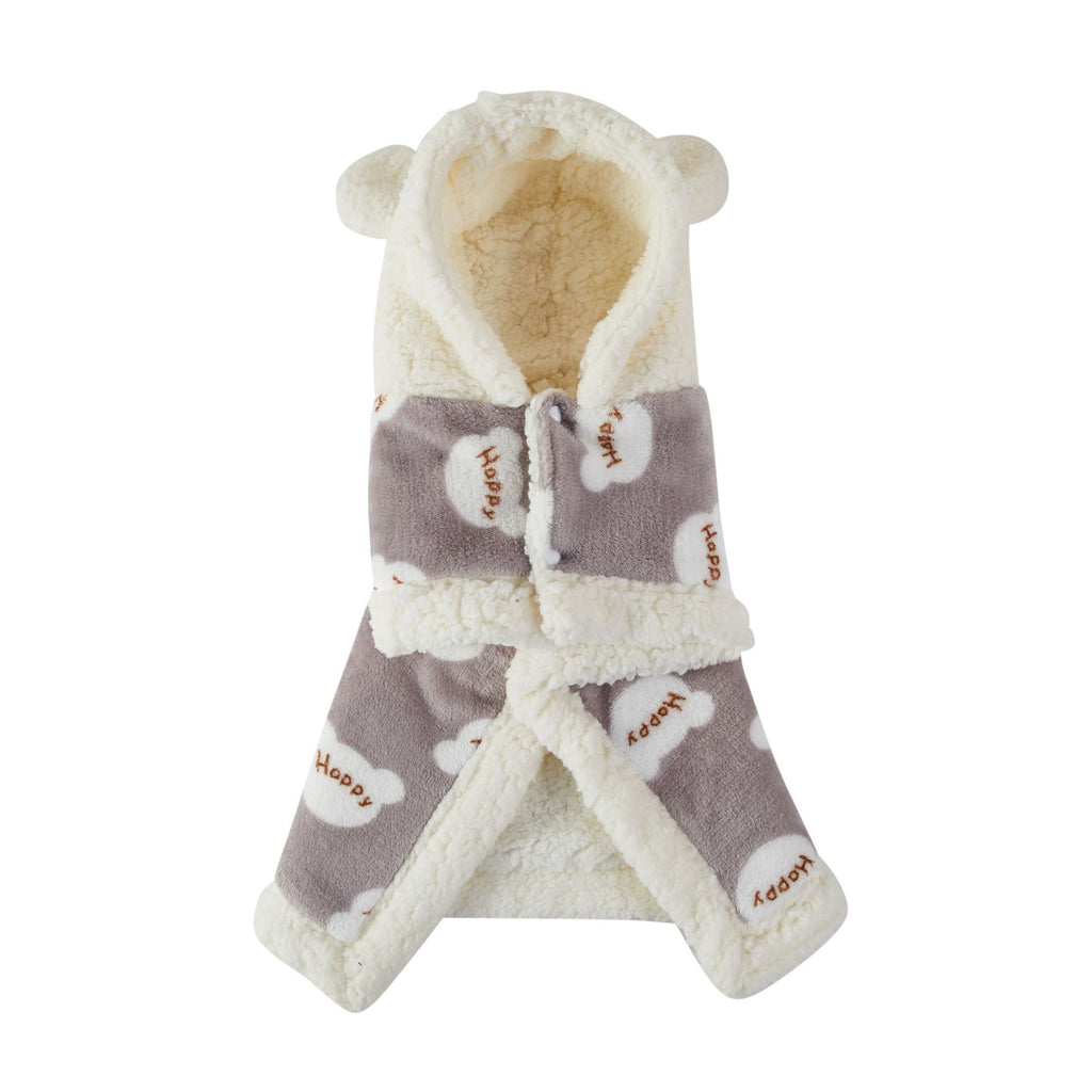 Thickened Flannel Hooded Shawl Pet Pajamas
