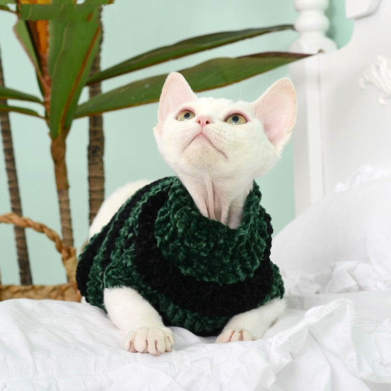Stylish Striped Sweater For Your Feline Friend
