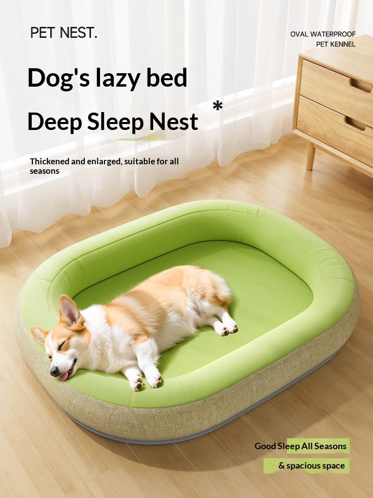 Water-Resistant Cooling Oval Dog Bed