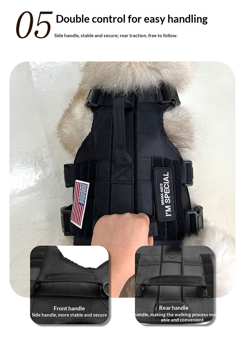 Dog Tactical Chest Harness With Multi-Function Leash