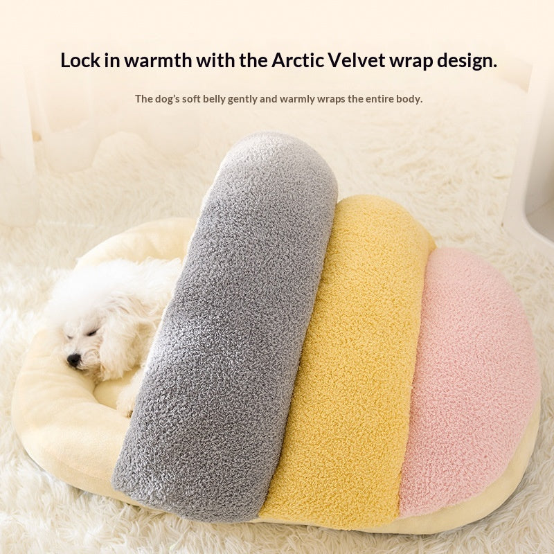 Warm Semi-Enclosed Slipper Pet Bed