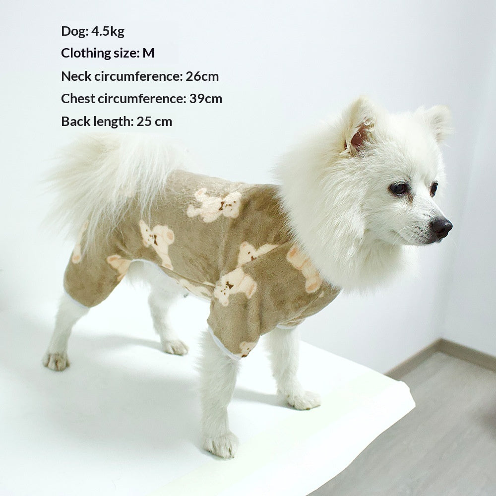 Four-Legged Flannel Outfit for Pet Bears