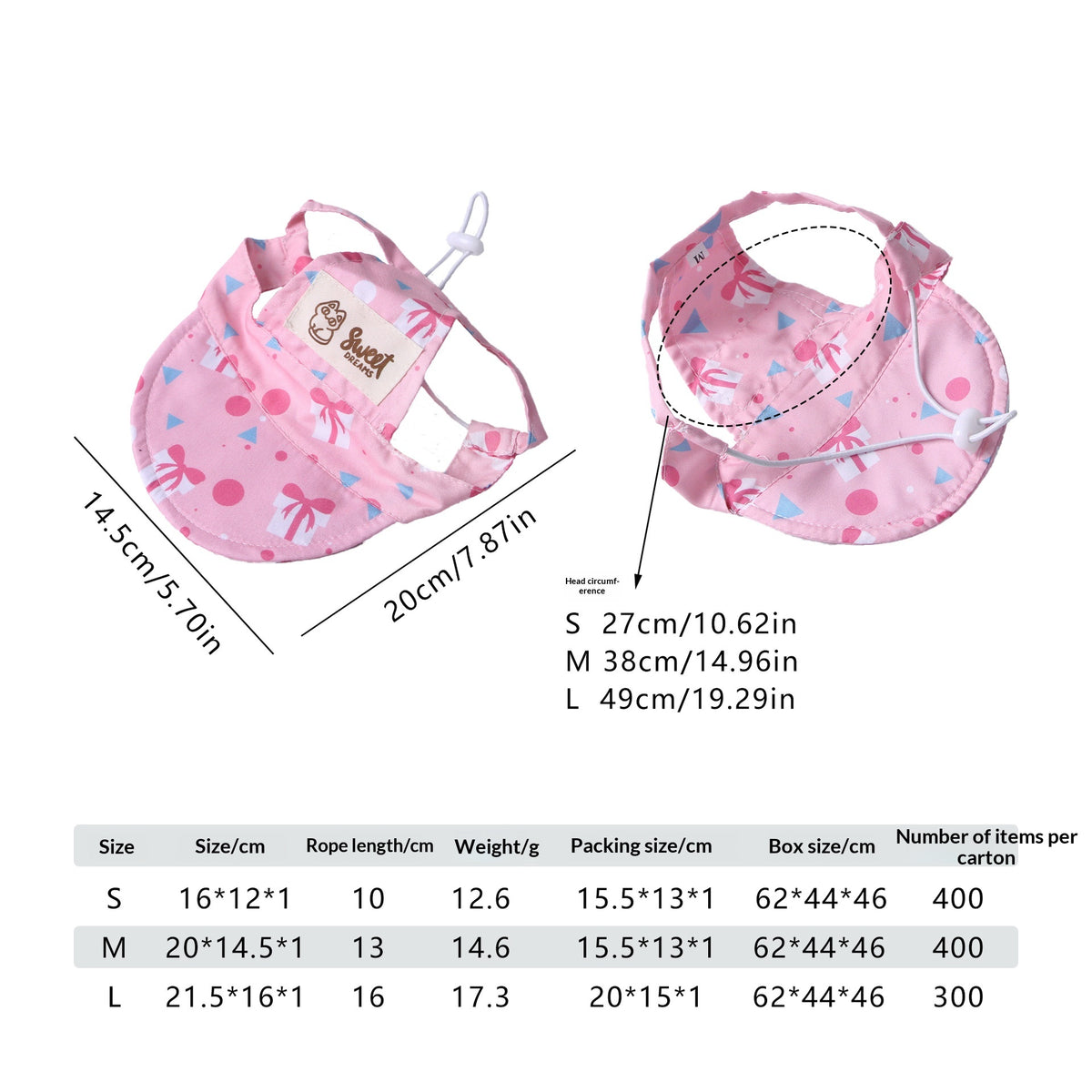 Cartoon Ear-Opening Pet Sun Hat