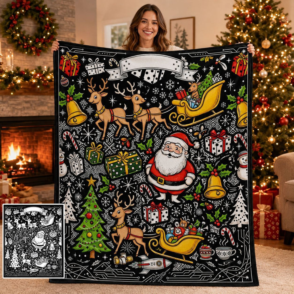 Christmas DIY Coloring and Doodling Blanket