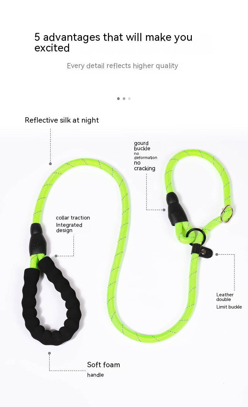 P Chain Pet Hand Holding Rope Reflective Silk Explosion-Proof Pet Traction