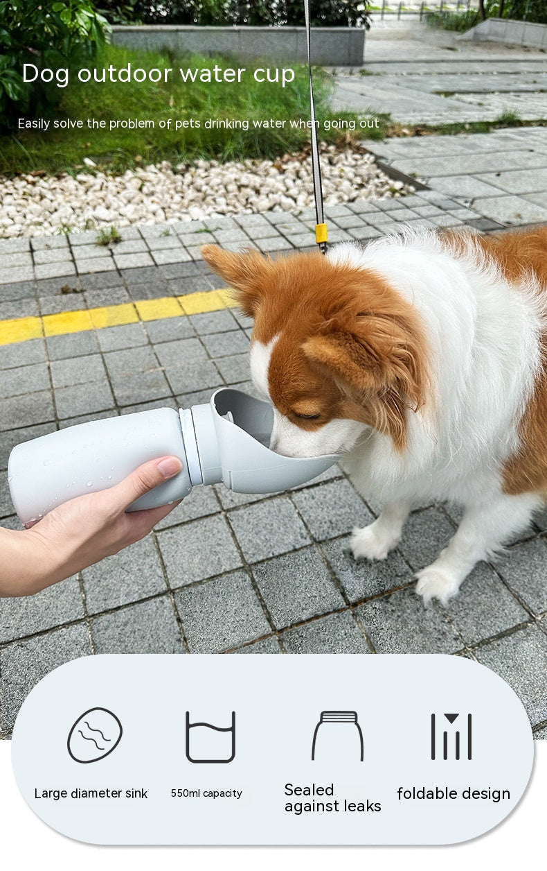 Outdoor Portable Large-Capacity Water Cup Silicone Foldable Drinking Water Bottle For Pets