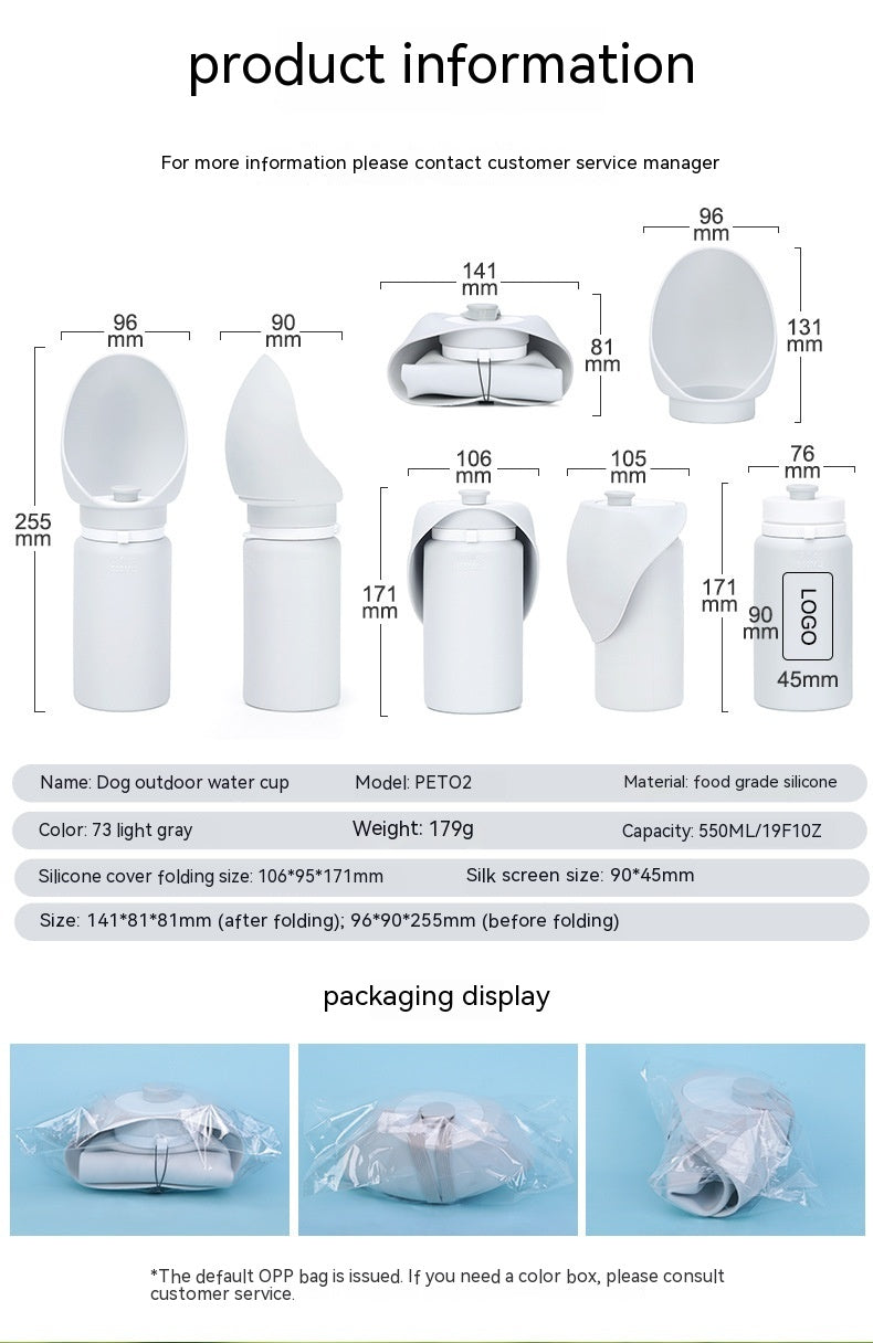 Outdoor Portable Large-Capacity Water Cup Silicone Foldable Drinking Water Bottle For Pets