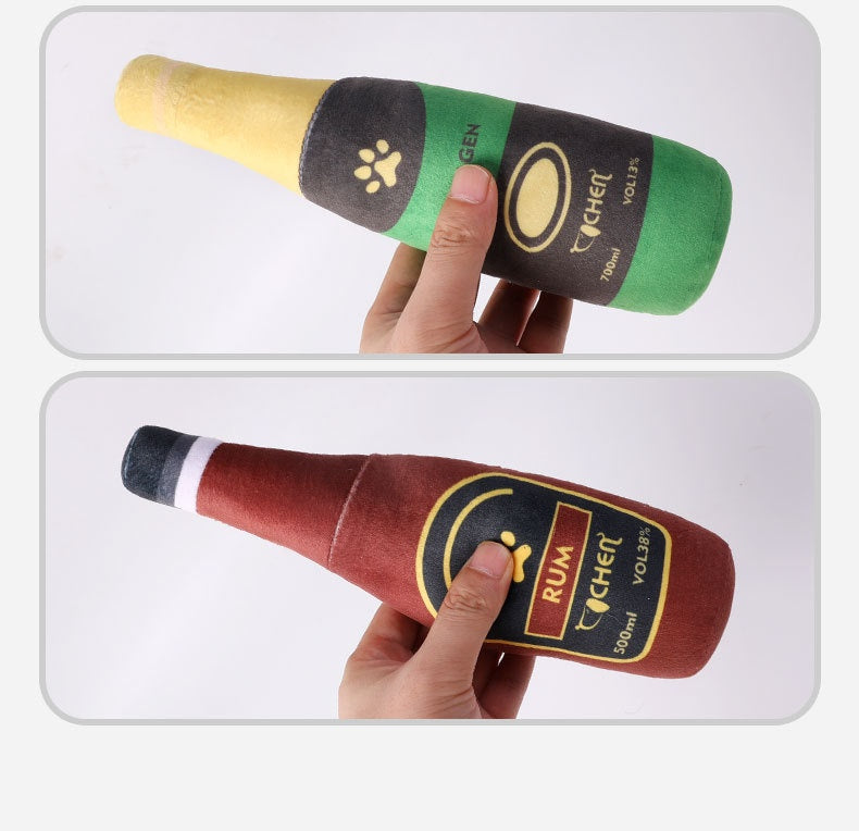 Dog Toy Champagne Bottle Bite-Resistant Plush Toy