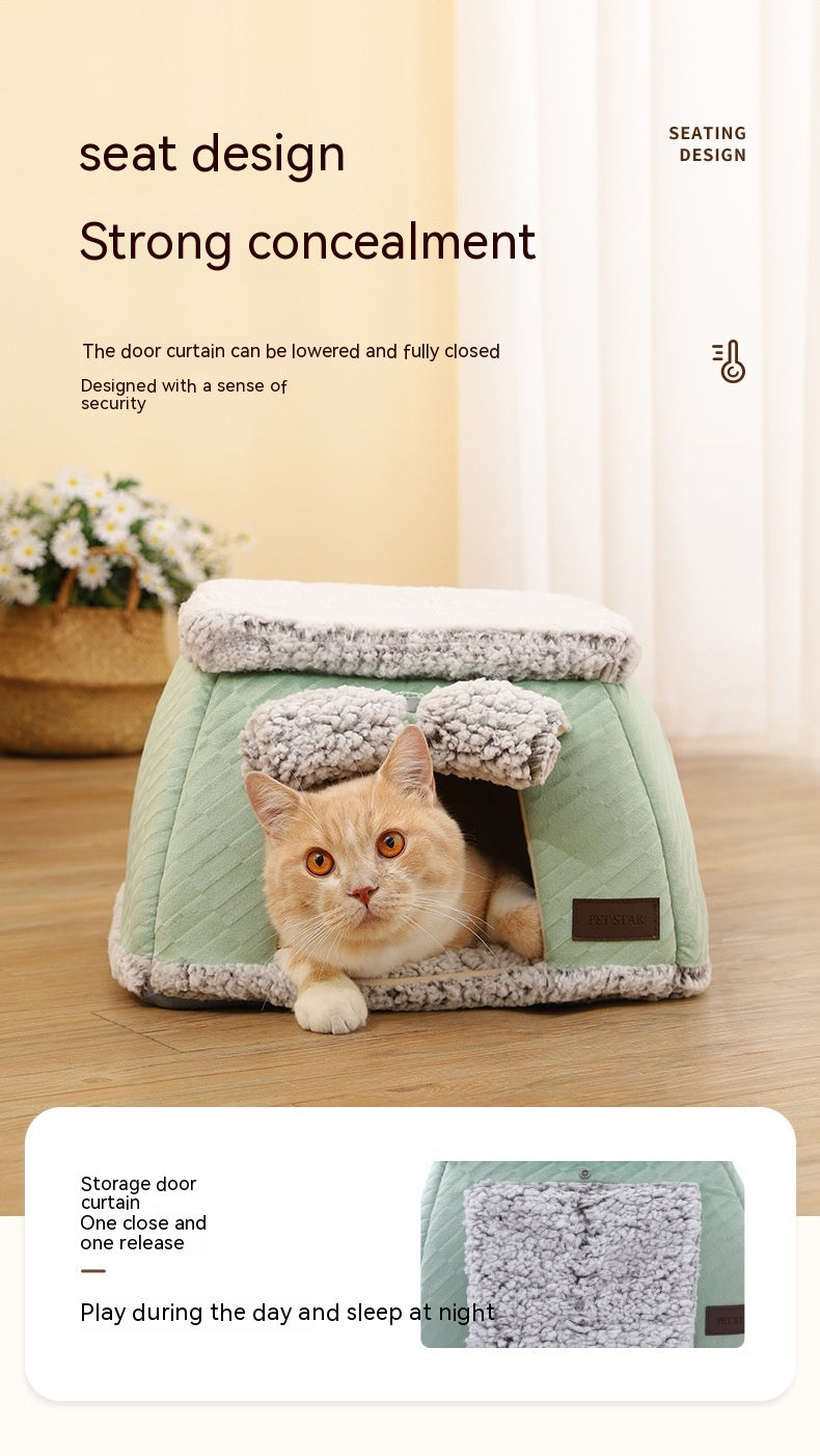 Self-Heating Thermal Pet Bed Closed