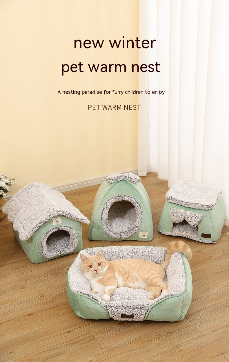 Self-Heating Thermal Pet Bed Closed
