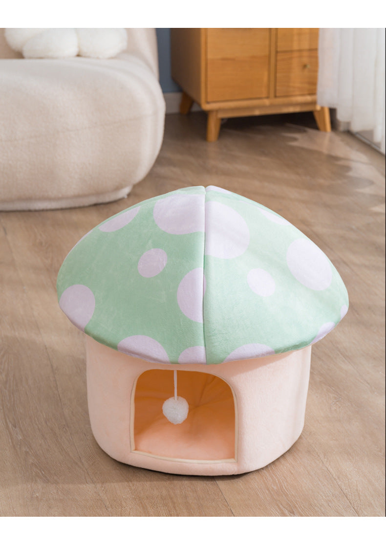 Cartoon Mushroom Removable And Washable Soft Pet Bed