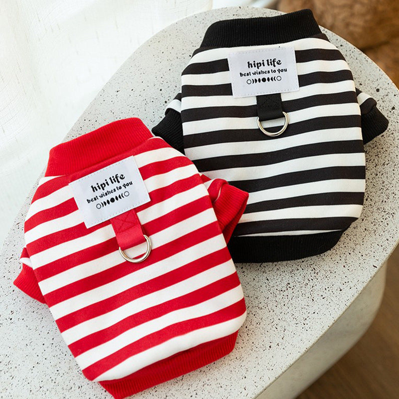 Spring Thin Striped Pet Hoodie
