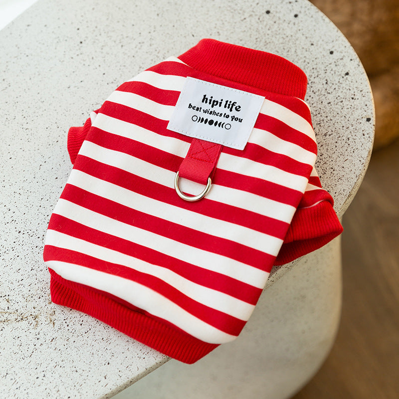 Spring Thin Striped Pet Hoodie