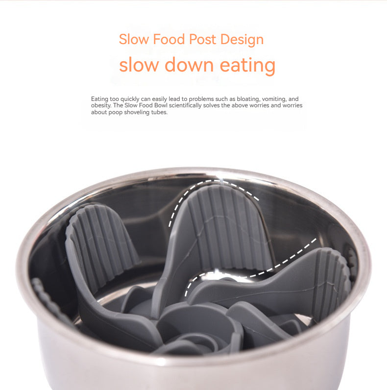 Pet Rotating Cutting Slow Food Plate Stainless Steel