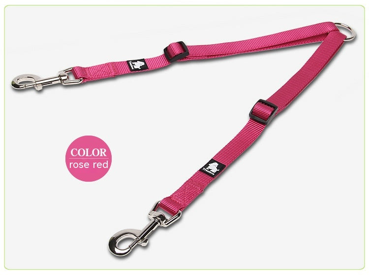 Pet Dog Double Head Two Traction Rope