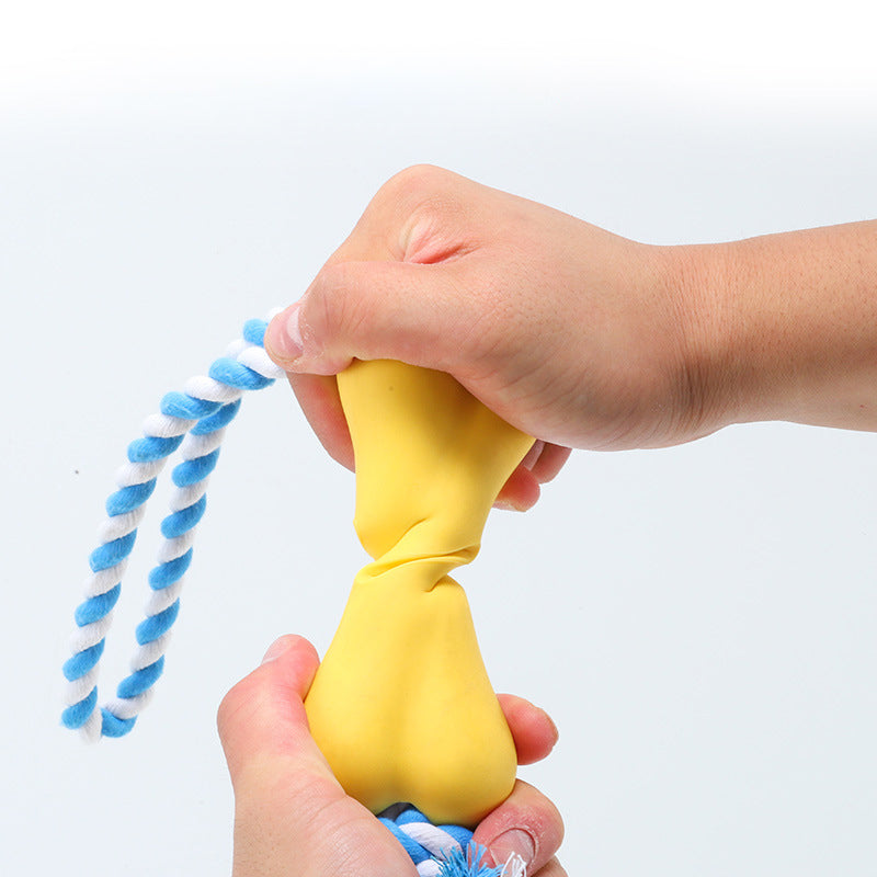 Pet Porous Leaking Bone Rope Knot Toy Gnawing Teeth To Relieve Boredom Can Put Beef Strips Cheese Dog Toy