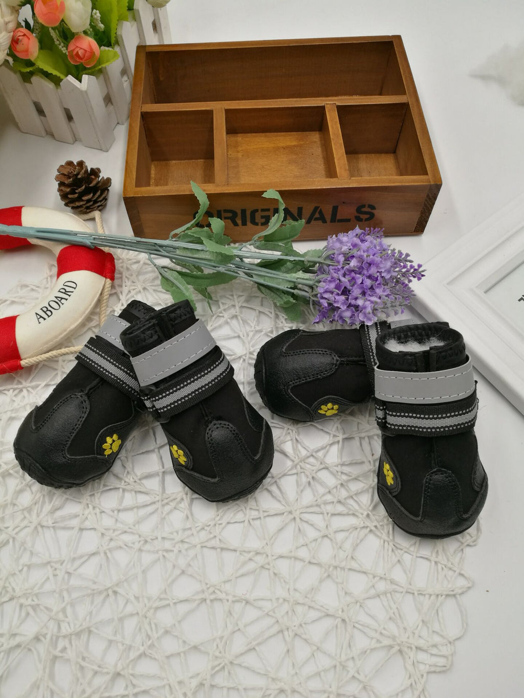 Dog Shoes With Waterproof PVC Soles