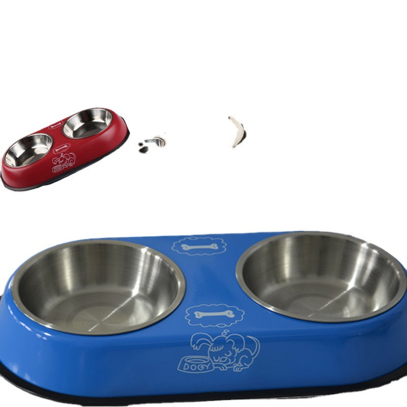 Stainless Steel Double Non-Slip Dog Bowl