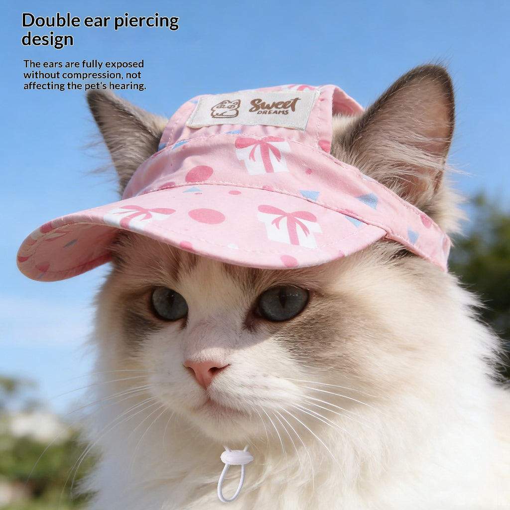 Cartoon Ear-Opening Pet Sun Hat