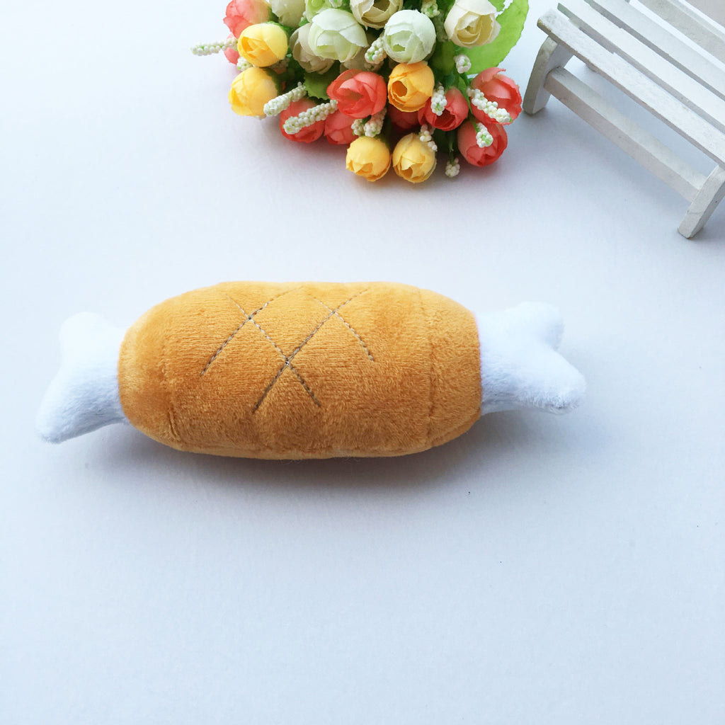 Plush Double Bone Chicken Leg Molars Sounding Toy