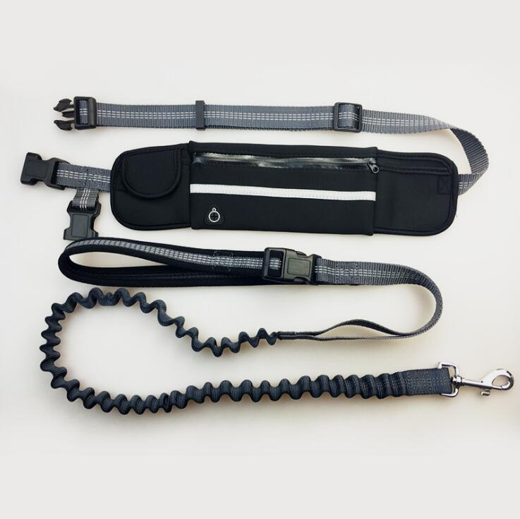 Hands-Free Dog Running Leash With Waist Pocket