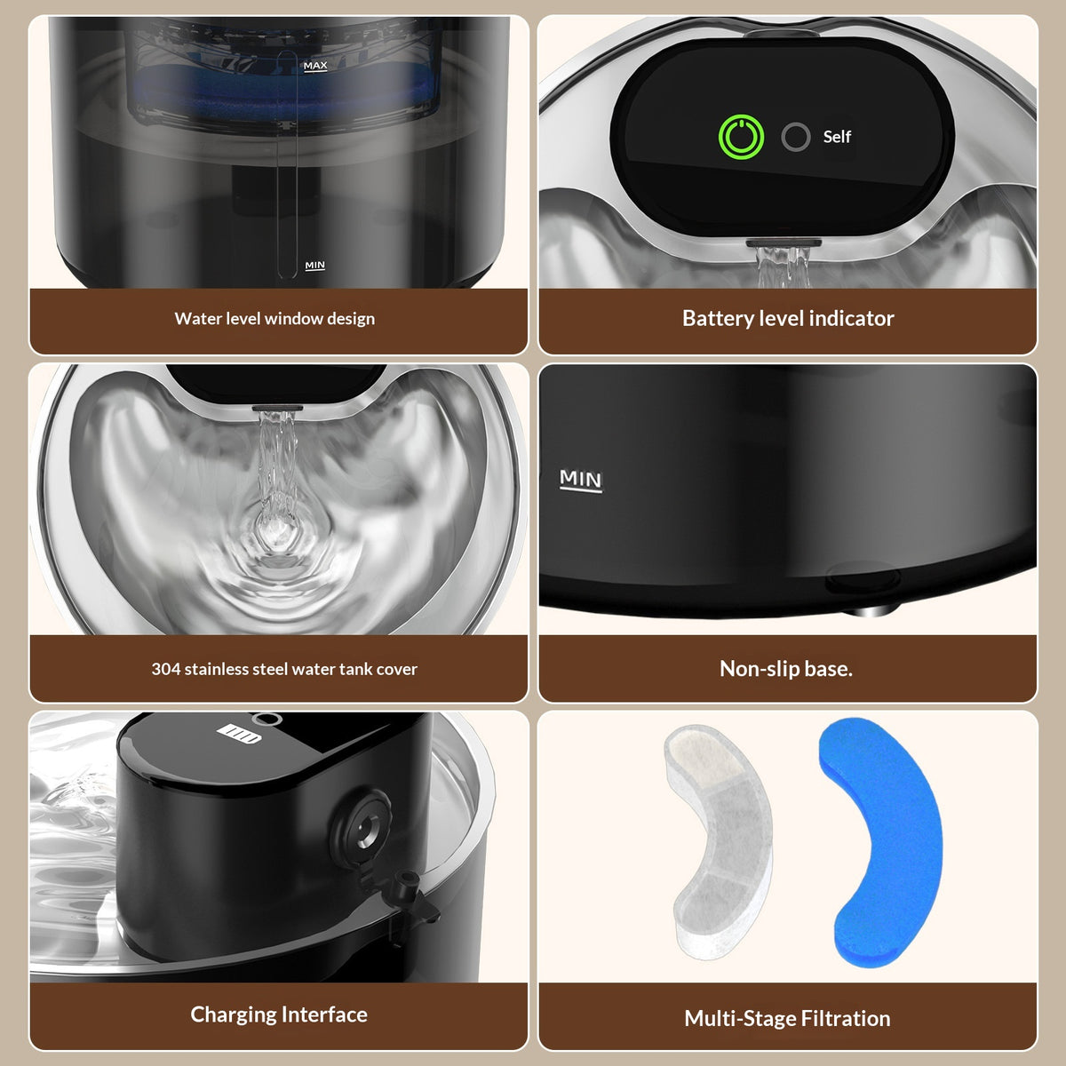 Smart Charging Automatic Pet Water Fountain