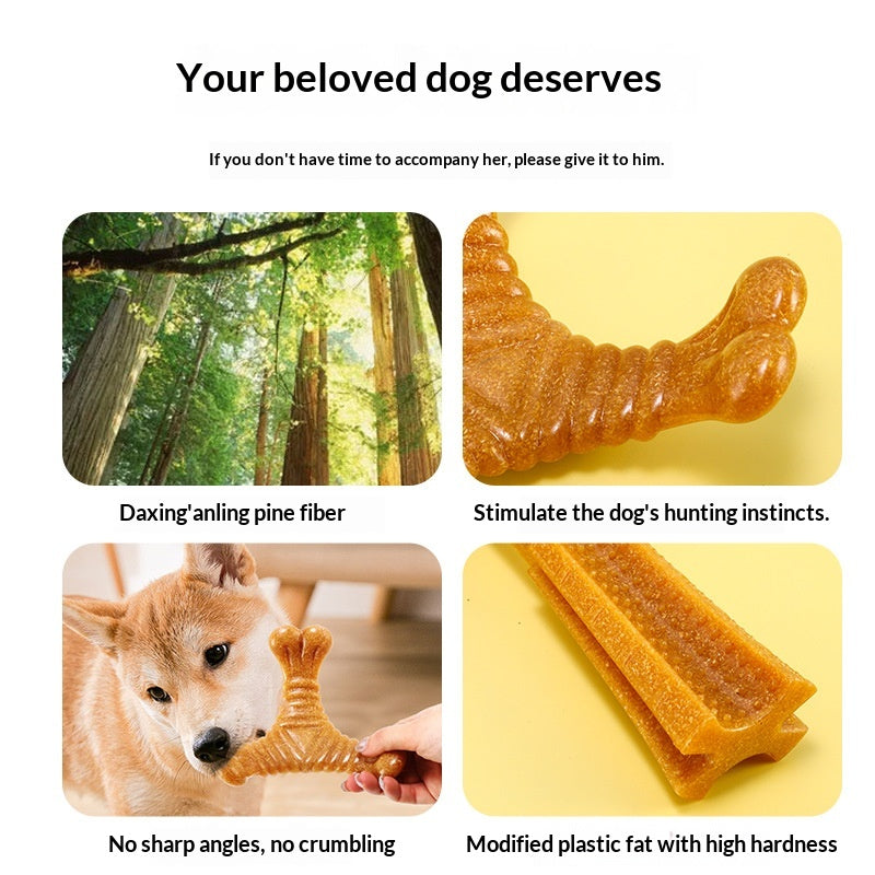 Wood-Plastic Antler Chew Stickdurable Pet Toy For Small Medium And Large Dogs