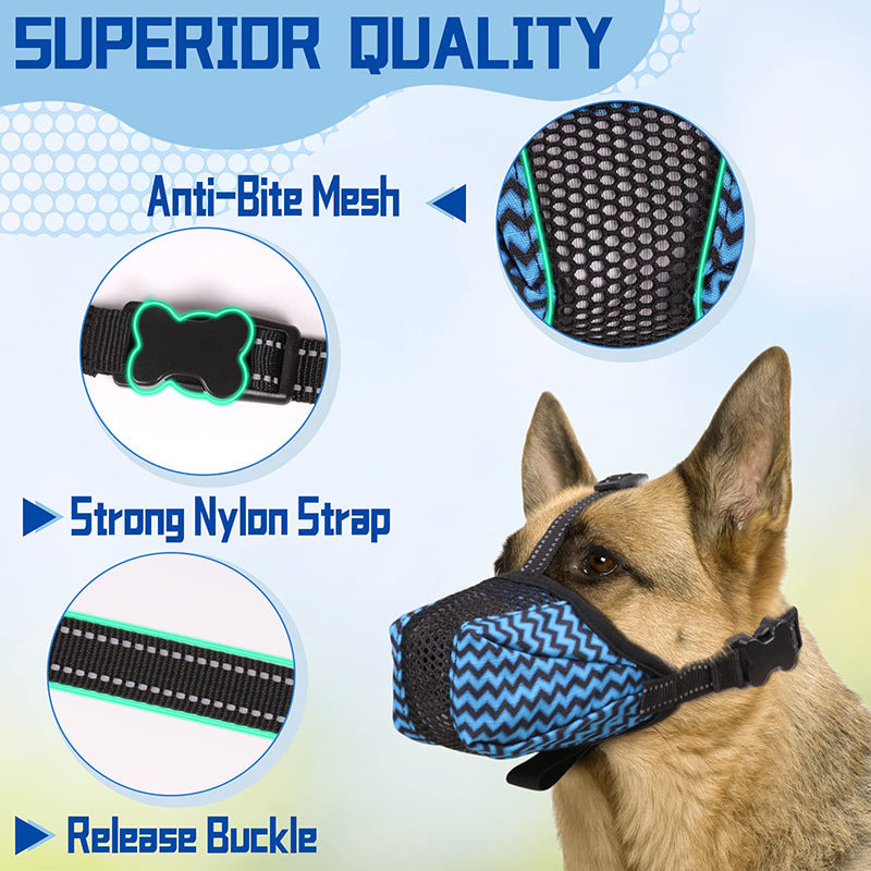 Dog Muzzle Air Mesh Breathable Muzzle For Medium Large Sized Dogs To Anti Prevent Biting Barking Chewing Soft Basket Muzzle For German Sheph