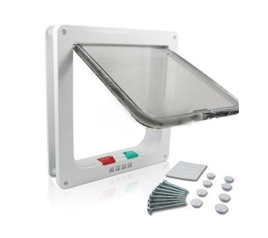 4 Way Lockable Pet Door Security Flap Door Abs Plastic