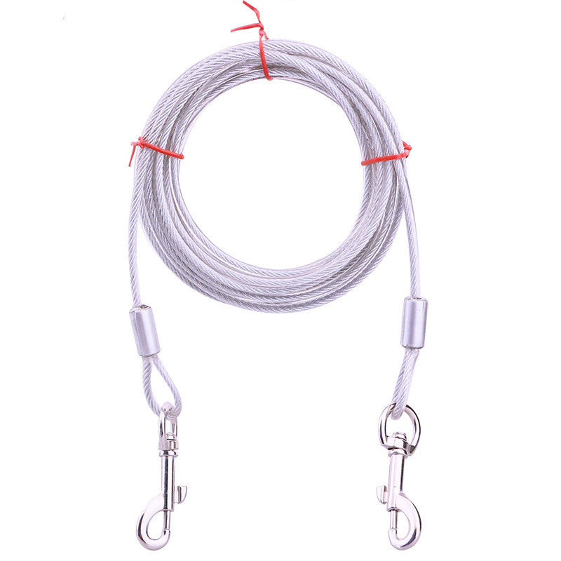 Hand Holding Rope Iron Chain Double-Headed One For Two Dog Leash