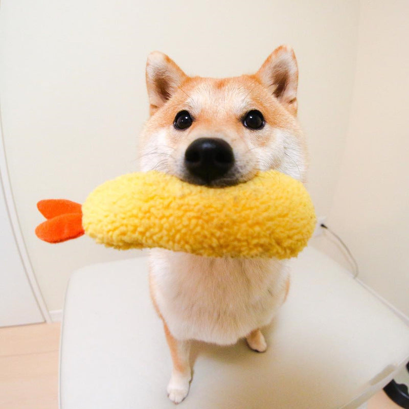 Fried Shrimp Tempura Plush Squeaky Dog Toy