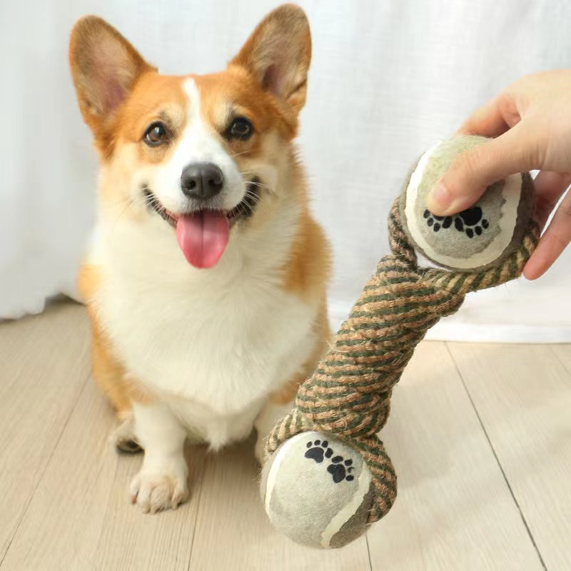 Pet Dog Toys For Large Small Dogs Toy Interactive Cotton Rope Mini Dog Toys Ball For Dogs Accessories Toothbrush Chew Premium Cotton-Poly Tu