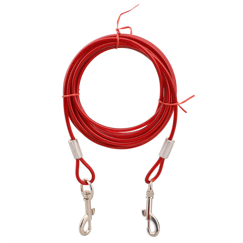 Hand Holding Rope Iron Chain Double-Headed One For Two Dog Leash