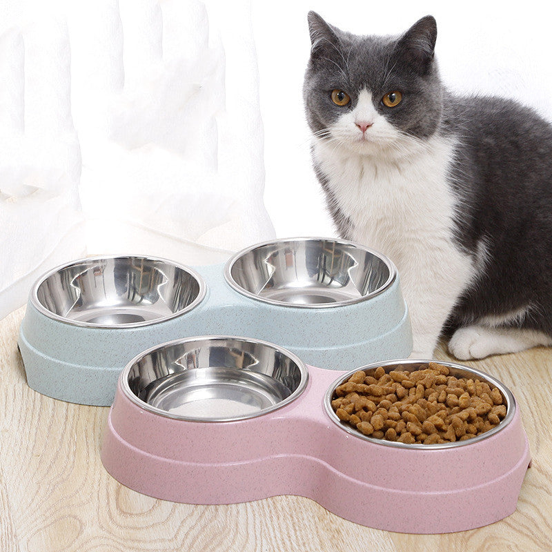 Round Two-In-One Drinking Water Feeding Dual-Purpose Dog Bowl