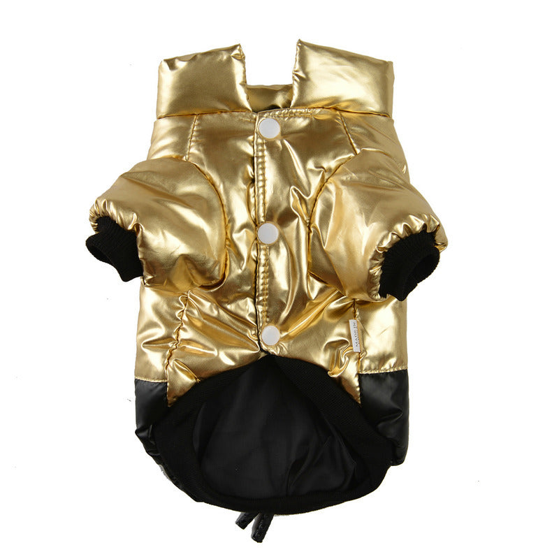 Bright Leather Coat Warm Dog Clothing