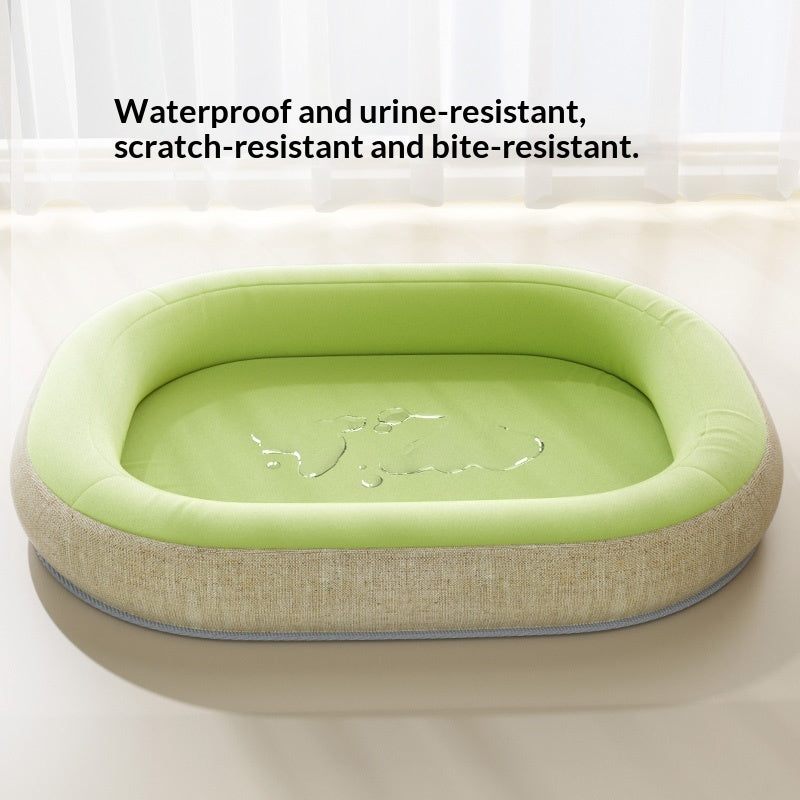 Water-Resistant Cooling Oval Dog Bed