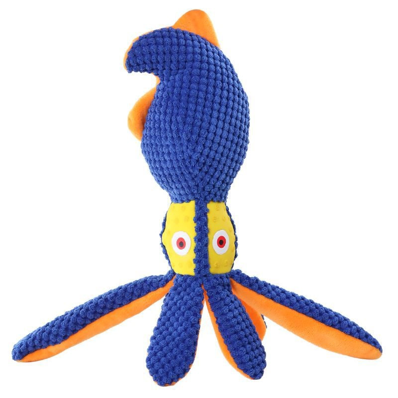 Dog Sound-Playing Toy Interactive Chewable Octopus Plush For Small Dogs To Teethe On