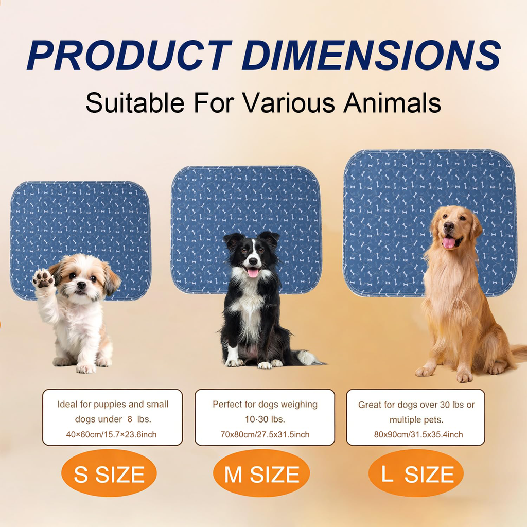 Puppy Pads , Washable Pee Pads For Dogs Potty Training, Reusable Dog Mat For Playpen, Crate, Whelping Box
