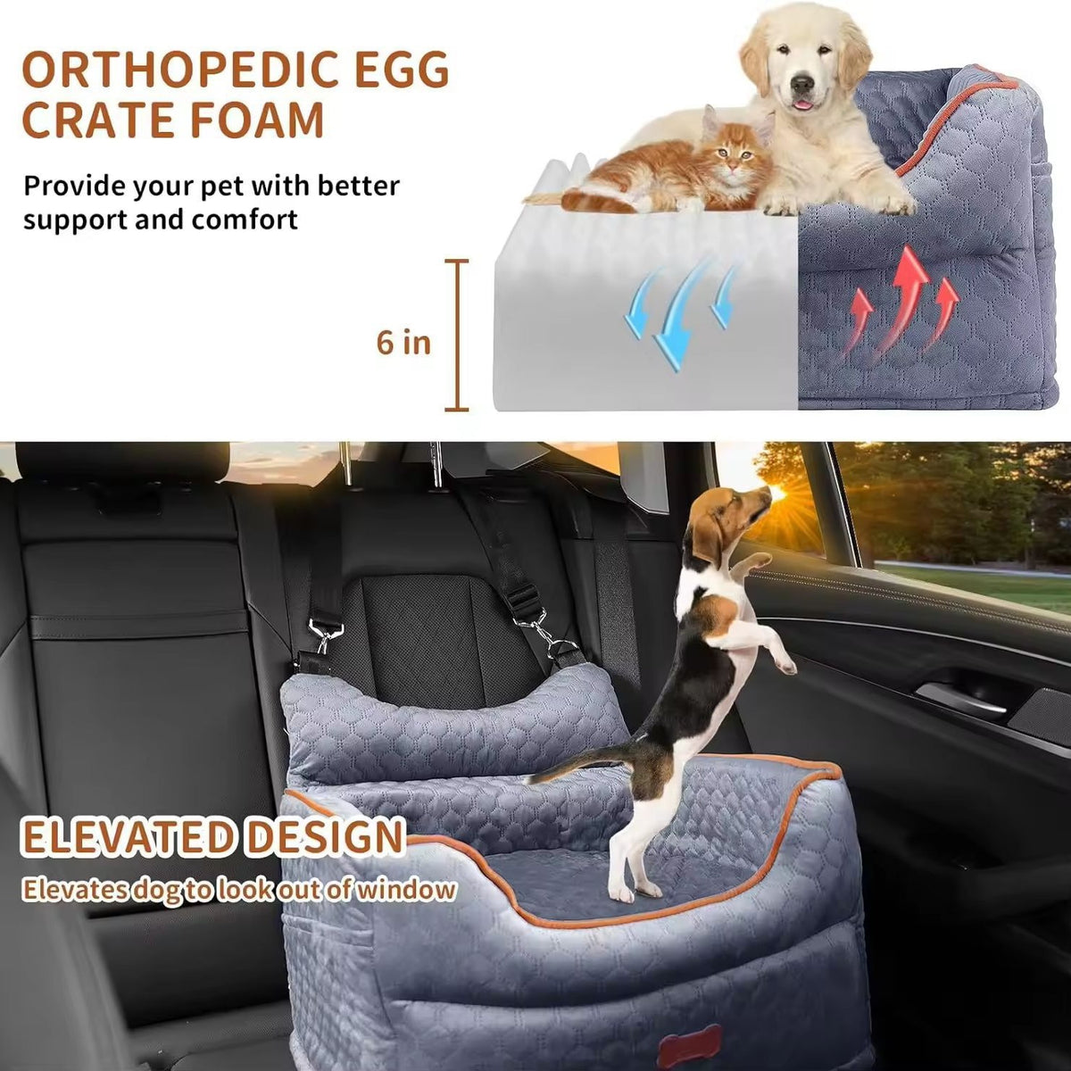 All-Season Universal Dog Car Seat Bed