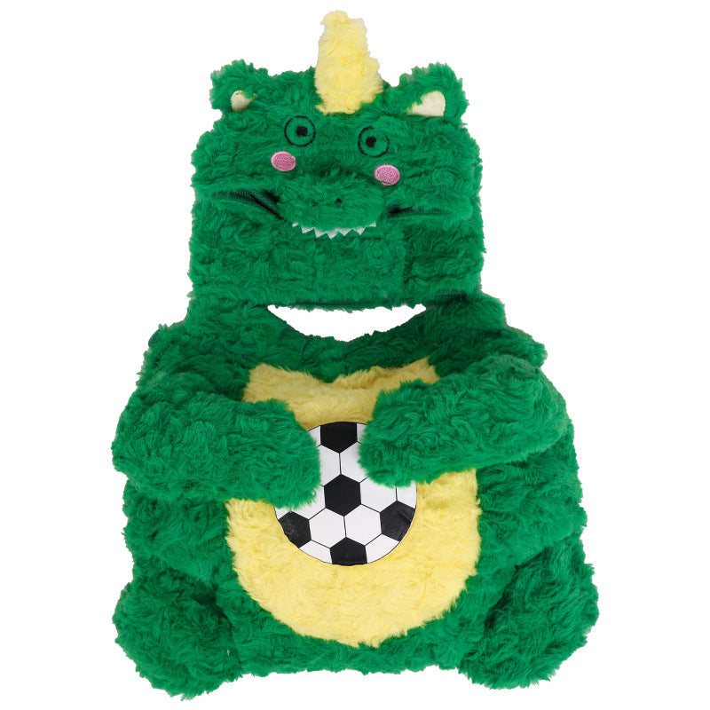 Warm Dinosaur Bear Embroidered Pet Jumpsuit