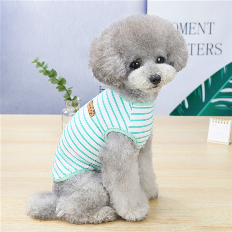 Spring And Summer Casual Striped Pet Vest
